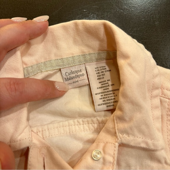 Catherine Malandrino Pink Jean Jacket, Embroidered Flowers, Size 24 months - Picture 5 of 5